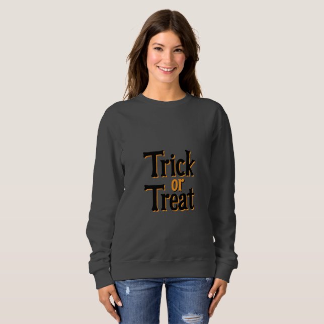 Kvinnors Basic Sweatshirt(Svart) T Shirt (Hel framsida)