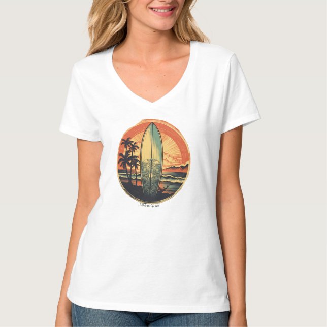 Kvinnors Basic V-ringad T-Shirt  (Framsida)