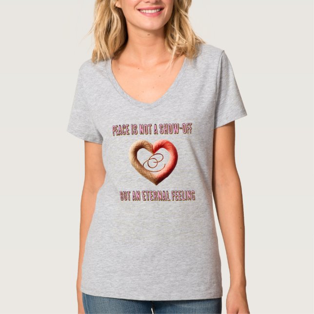 Kvinnors Basic V-ringad T-shirt (Framsida)