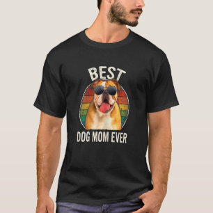 Kvinnors bästa engelska Bulldog Hund Mamma motorvä T Shirt