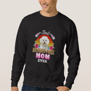 Kvinnors bästa Hund Mamma någonsin - Blommigt åter Lång Ärmad Tröja