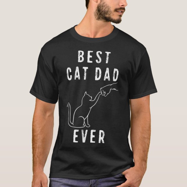 Kvinnors bästa Kat Pappa någonsin Tass Fist Bump M T Shirt (Framsida)