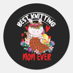 Kvinnors bästa Knitting Mamma någonsin för att Kni Runt Klistermärke