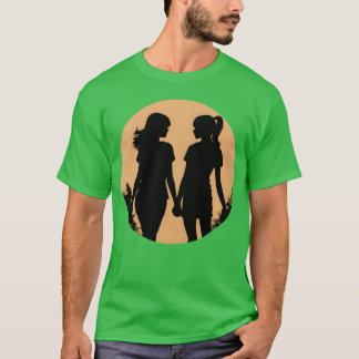 Kvinnors bästa vänner kvinnor som håller händer re t shirt
