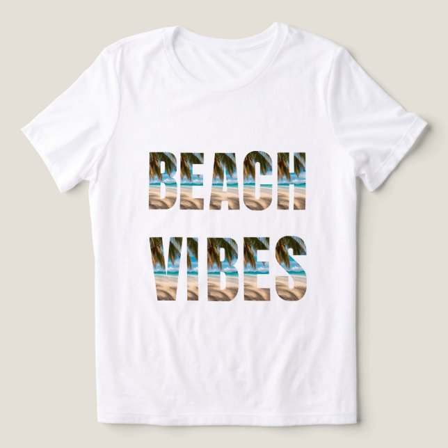 Kvinnors Beach Vibes T Shirt (Design Framsida)