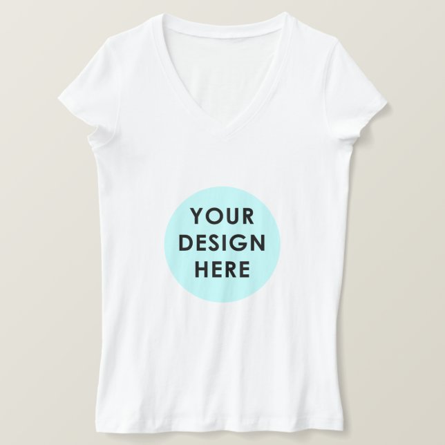 Kvinnors Bella+Canvas Jersey V-Nacke T-Shirt (Design framsida)