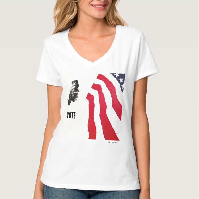 Kvinnors Bella Canvas Jersey V-Nacke T-Shirt (Framsida)