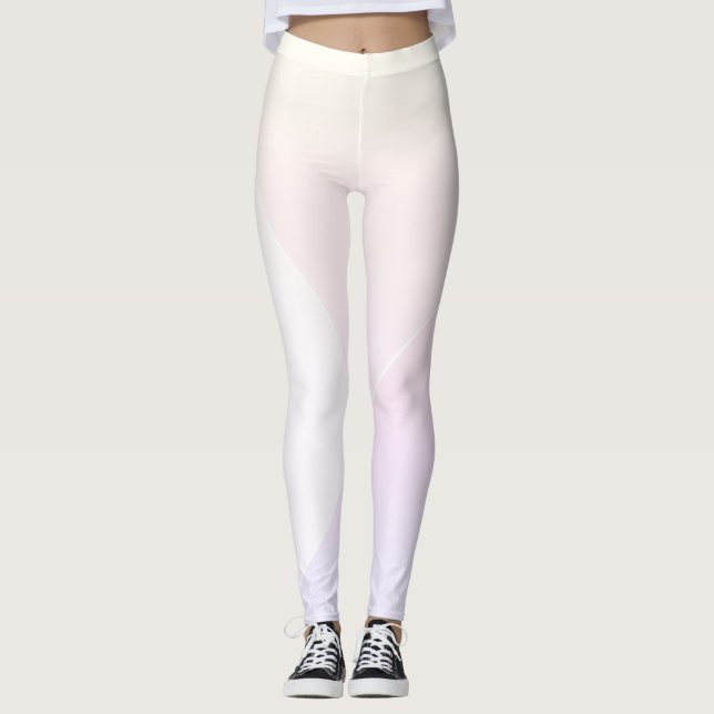 Kvinnors benägenhet Modern Rosa Blue Lila White Leggings (Framsida)