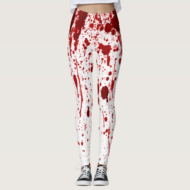 Kvinnors benägenheter Blod Splatter Vampire Gothic Leggings (Framsida)