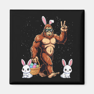 Kvinnors bigfoot påskdag hare rolig påsk magnet