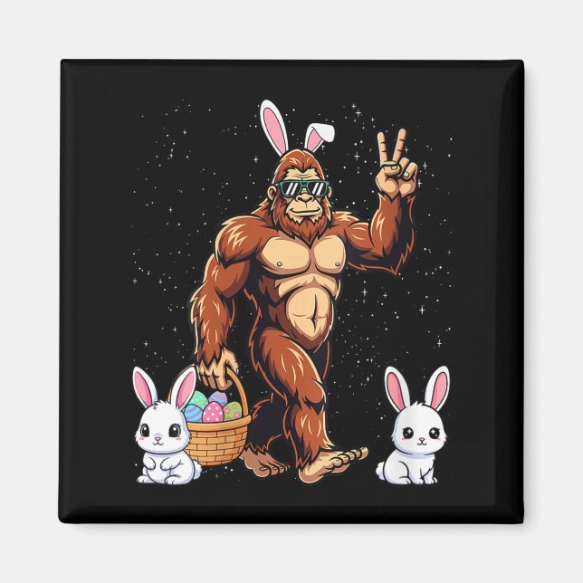 Kvinnors bigfoot påskdag hare rolig påsk magnet (Framsidan)