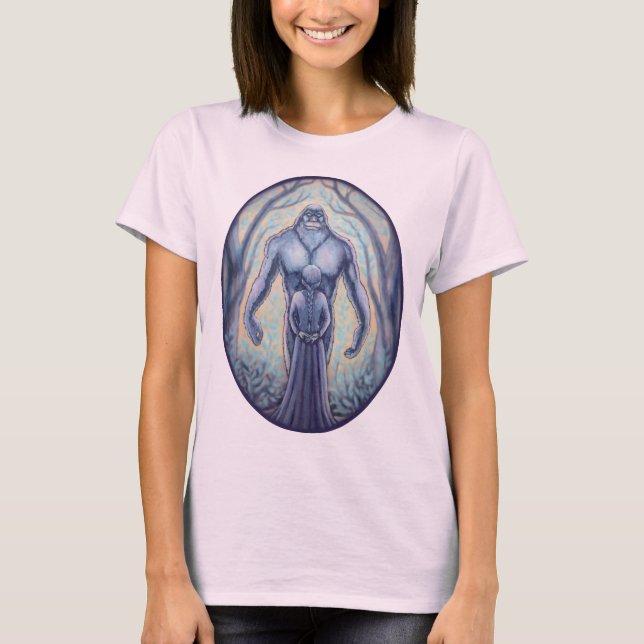 Kvinnors Bigfoot Shirt Dam Sasquatch Shirt Tee (Framsida)