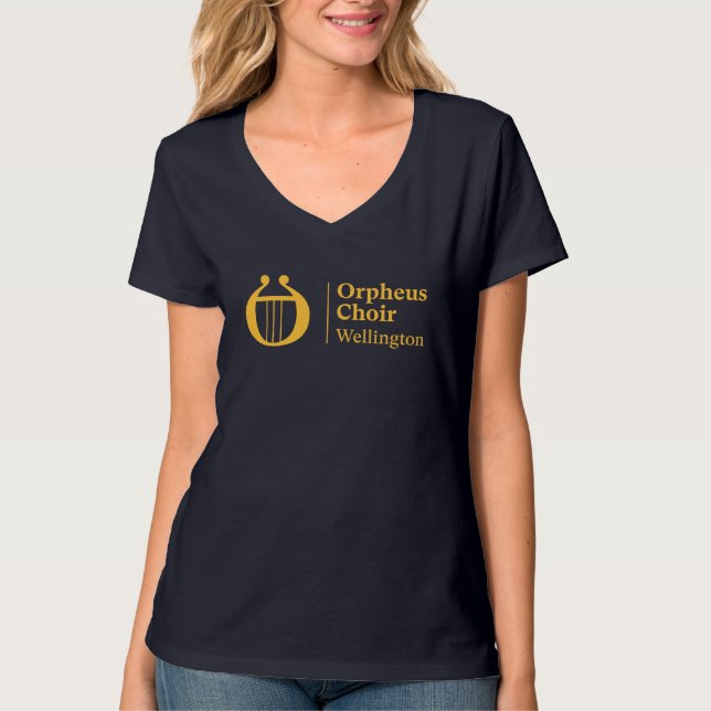 Kvinnors blå Orpheus Choir Wellington T-Shirt (Framsida)