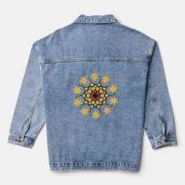 Kvinnors blomma Mandala Denim Jacka