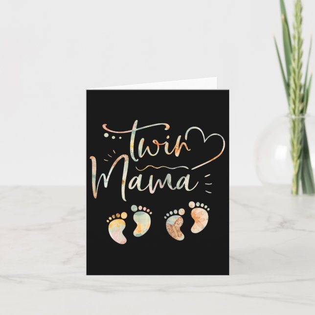 Kvinnors Blommig Tvilling Mamma Till Att Vara Grav Kort (Framsida)