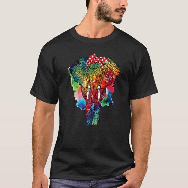 Kvinnors Blommigt Elephant Vild Animal Aesthetic G T Shirt (Framsida)