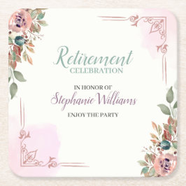 Kvinnors Blommigt Klassisk Elegant Pension Party Underlägg Papper Kvadrat