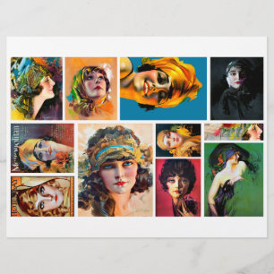 Kvinnors blomsterskador i Porträtt under 1920-tale