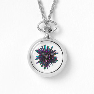 *~* Kvinnors Blue Teal Crystal Point Armbandsur