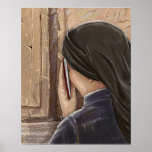 Kvinnors bönevägg Westernare Jerusalem Israel Pain Poster
