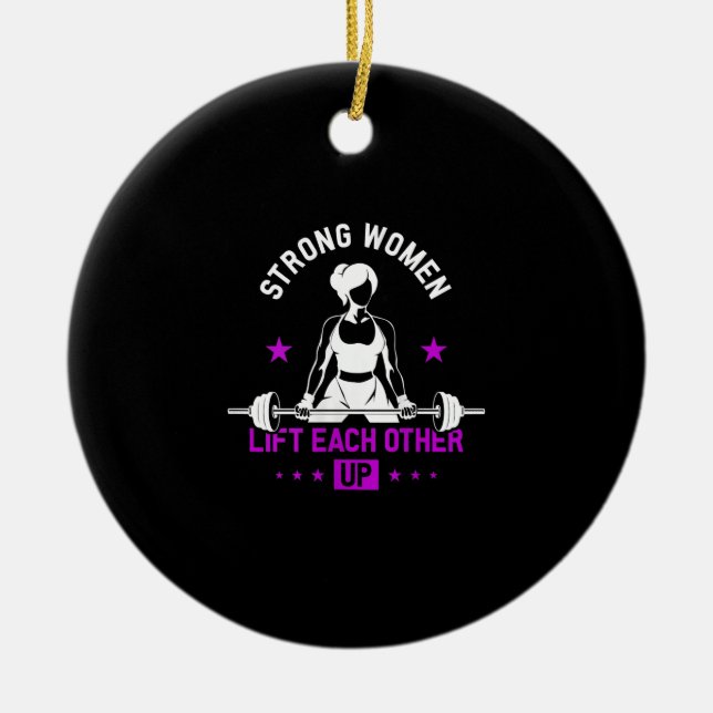 Kvinnors boodybuilding Gym-träning och lönnutbildn Julgransprydnad Keramik (Framsidan)