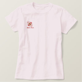 Kvinnors broderade grundläggande T-Shirt