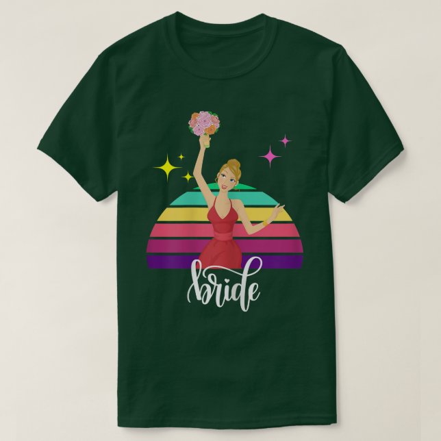 Kvinnors Bröllop Brud Nygift Kvinnors Bröllop B T Shirt (Design framsida)