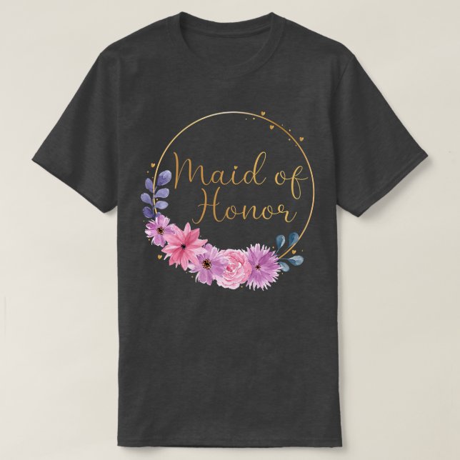 Kvinnors Brud Att Vara Sällskapsnatt  Blå Blomma T Shirt (Design framsida)