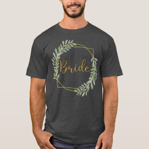 Kvinnors brud möhippa eukalyptuskrans brud t shirt