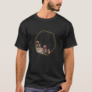 Kvinnors Brud Sällskap Bröllop Röda Blommor Brud T Shirt