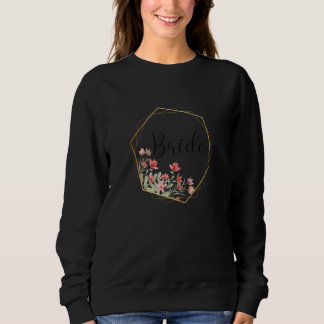 Kvinnors Brud Sällskap Bröllop Röda Blommor Brud T Shirt