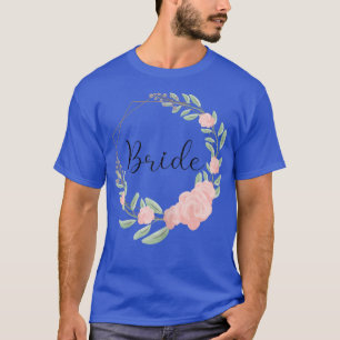Kvinnors Brud Sällskap Rosa Blommor Brud  T Shirt