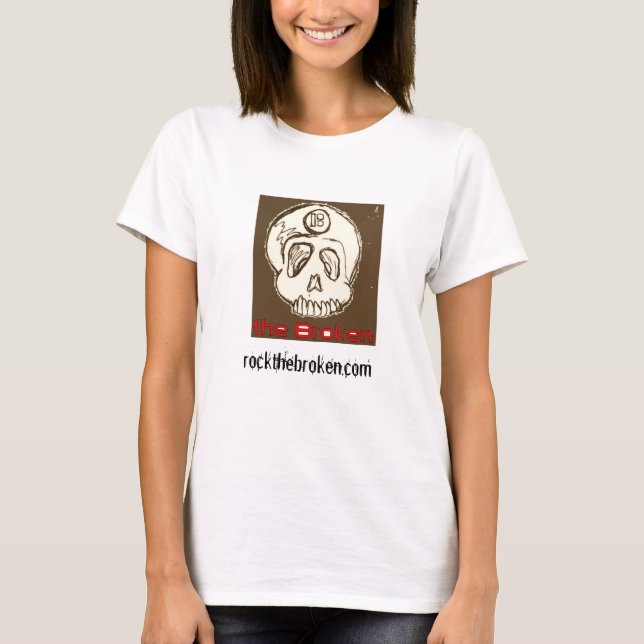 kvinnors brutna långärmad t shirt (Framsida)