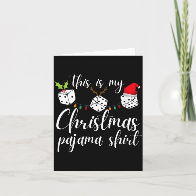 Kvinnors Bunco-jul Pyjamas Tärningsspel Natt  Kort (Framsida)