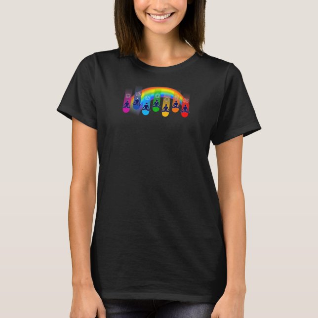 Kvinnors Chakra Grön Yoga  1 T Shirt (Framsida)