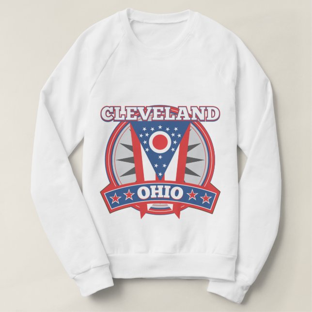 Kvinnors Cleveland Ohio Raglan Sweatshirt Tröja (Design framsida)
