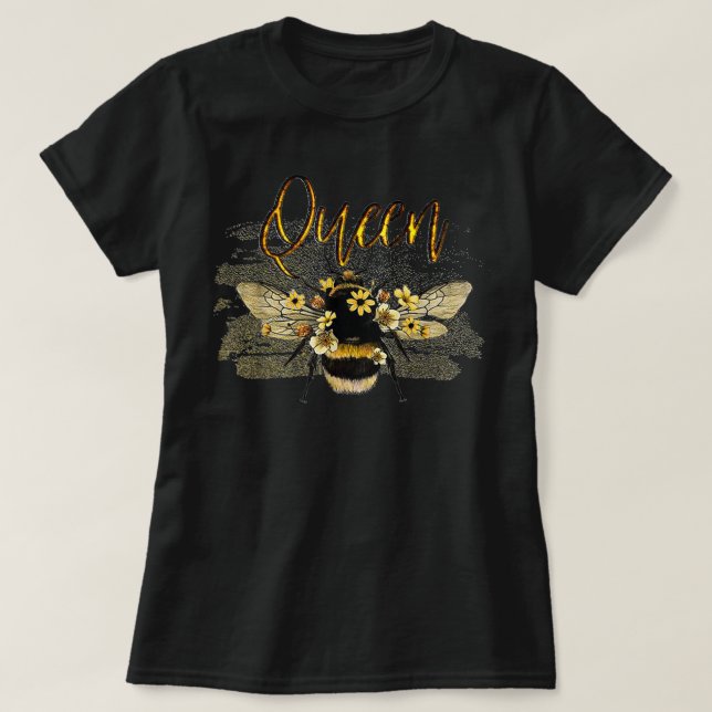 Kvinnors Coola drottning Bee med kvinnliga flickor T Shirt (Design framsida)
