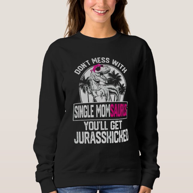 Kvinnors Coola Single Momsaurus Dinosaur Rex Cute  T Shirt (Framsida)