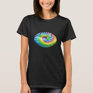 Kvinnors Coola Tie Dye Football Cute Sports Player T Shirt