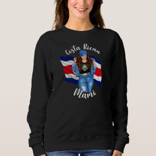 Kvinnors costaricanska Mami Flagga Emblem Brunett T Shirt