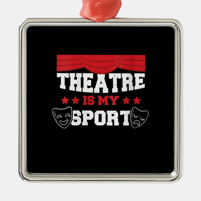 Kvinnors Cute Actor-teater är min idrottsgåva Julgransprydnad Metall (Framsidan)