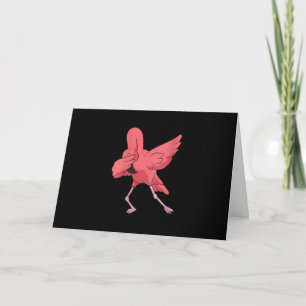Kvinnors Dabbing Flamingo Fågel Söt Flamingo Rosa Kort