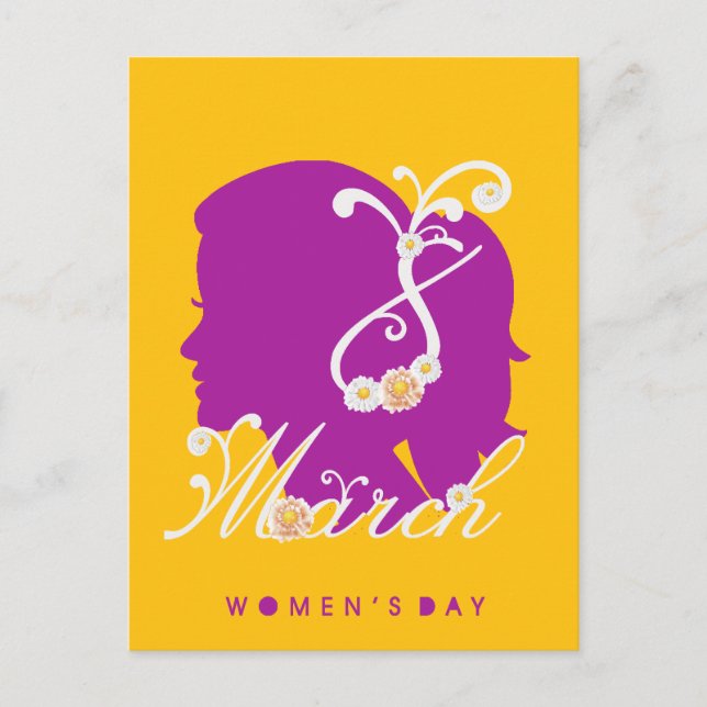Kvinnors dag i internationell den 8 mars 2025 vykort (Framsida)