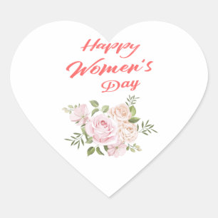 Kvinnors dag i lycklig hjärtformat klistermärke