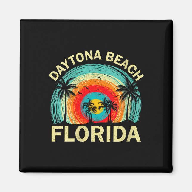 Kvinnors daytona beach florida retro sommar magnet (Framsidan)