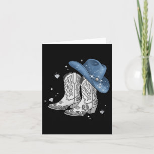 Kvinnors Denim & Diamanter Svart Tee Western Cowg Kort