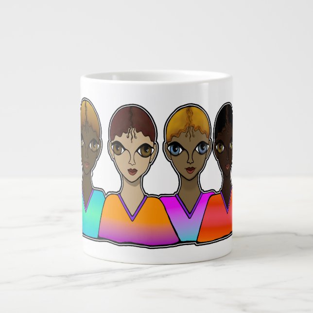 Kvinnors design jumbo mugg (Framsidan)