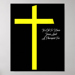 Kvinnors Det är okej att ha Jesus och en terapeut Poster