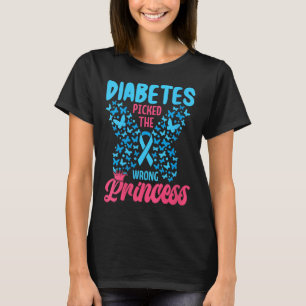 Kvinnors diabetes plockade fel prinsessa V-nacke _ T Shirt