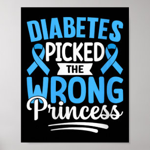 Kvinnors Diabetes Valde Fel Prinsessa V-ringad Poster